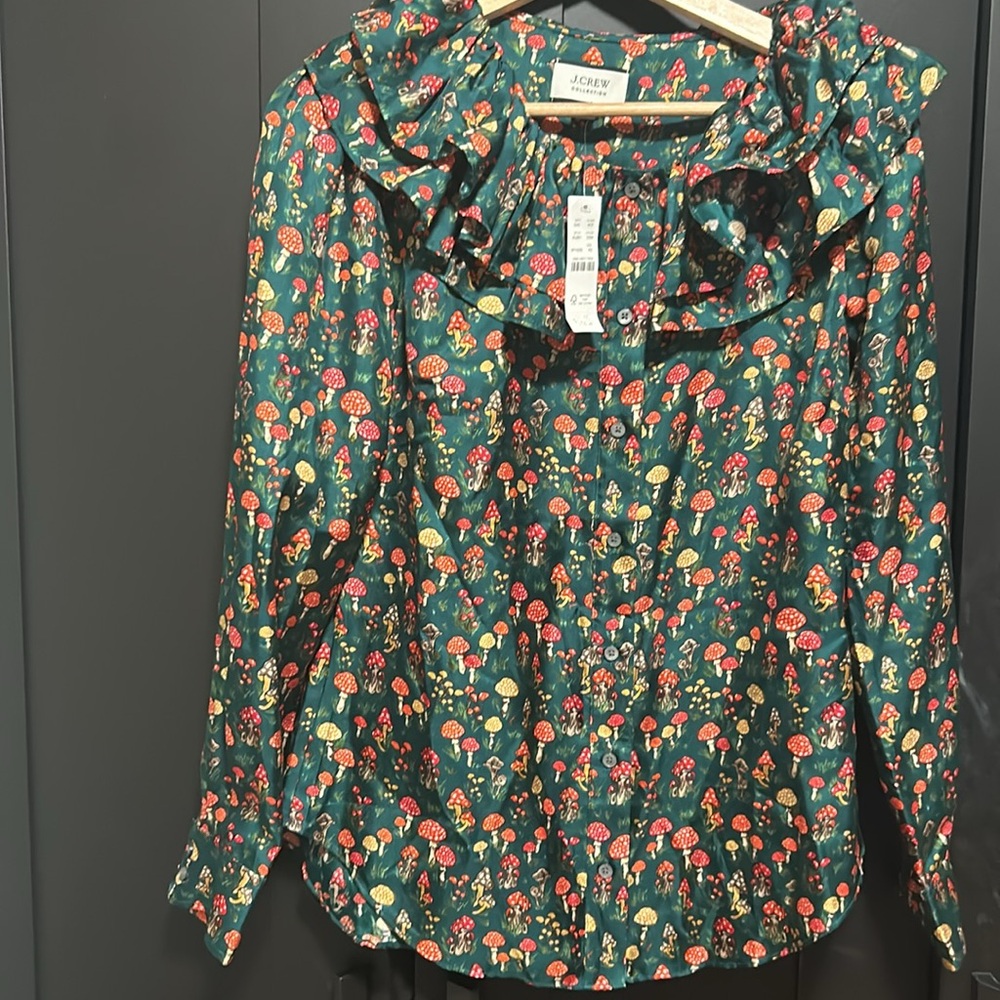 J.Crew mushroom silk  blouse